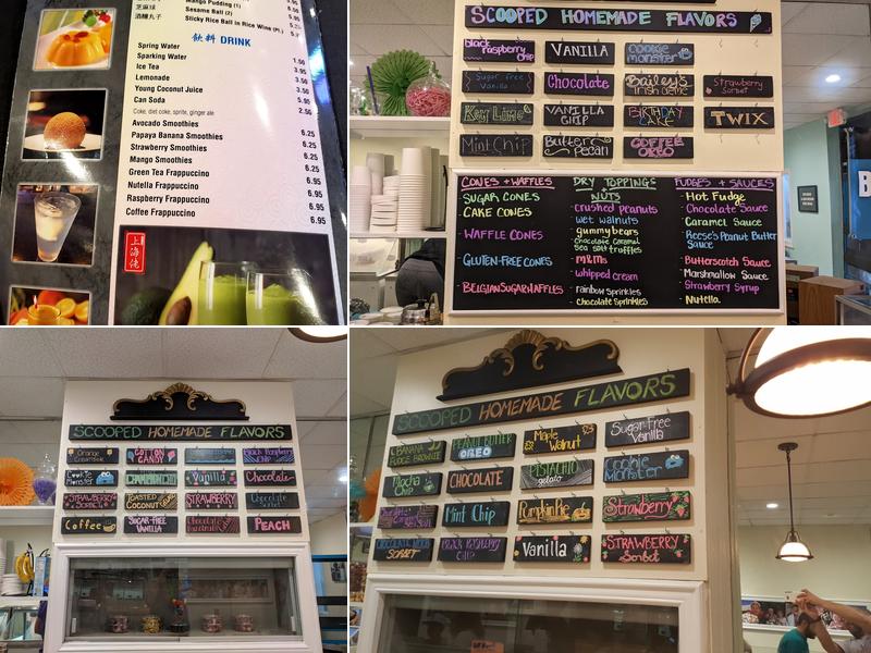 Scooped Ice Cream Menu