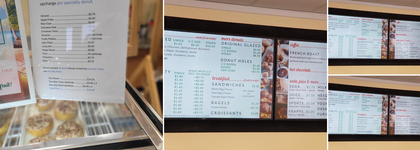 Holey Sweet Donuts Menu