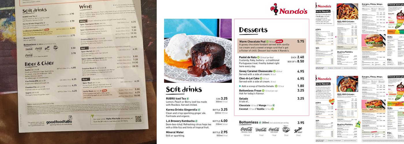 Nando's Greenford Menu