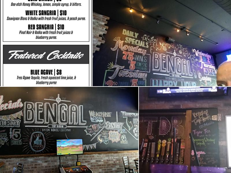 Bengal Tap Room Menu