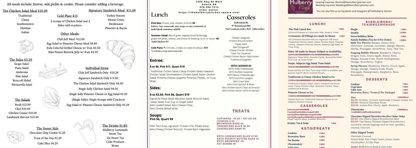 Mulberry Kitchen Menu