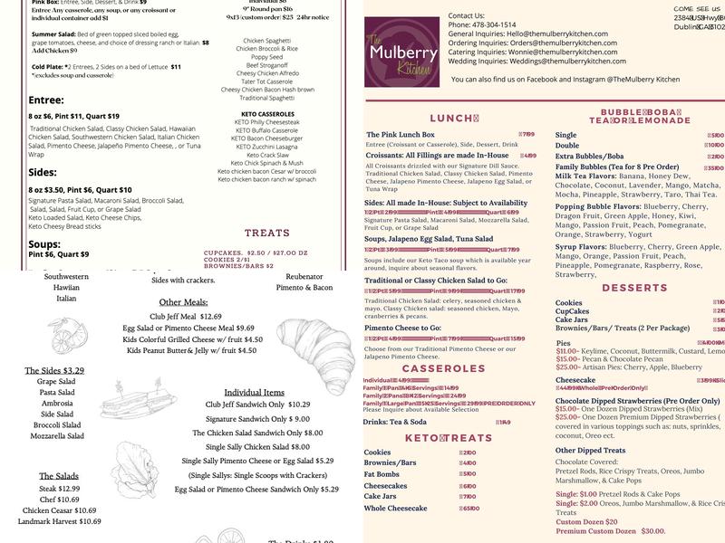 Mulberry Kitchen Menu