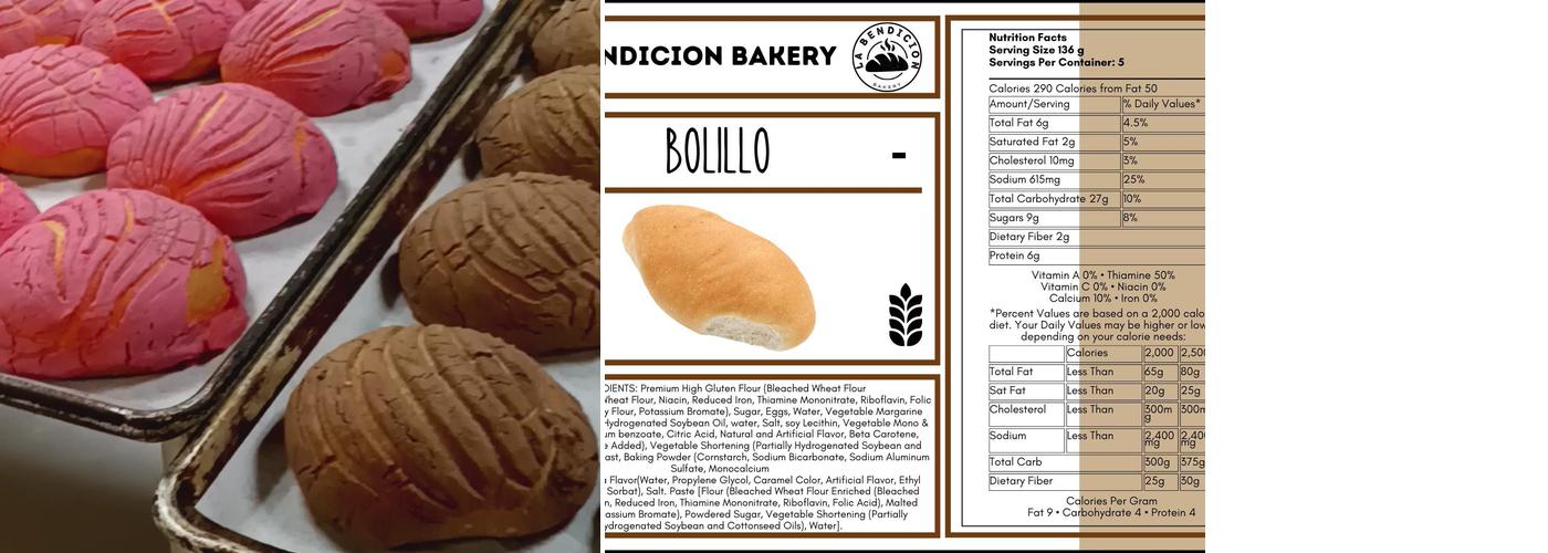 La Bendicion Bakery Menu