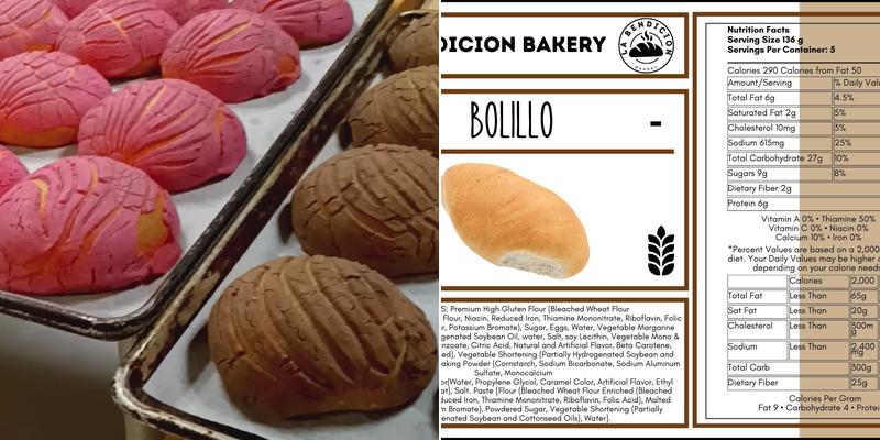 La Bendicion Bakery Menu