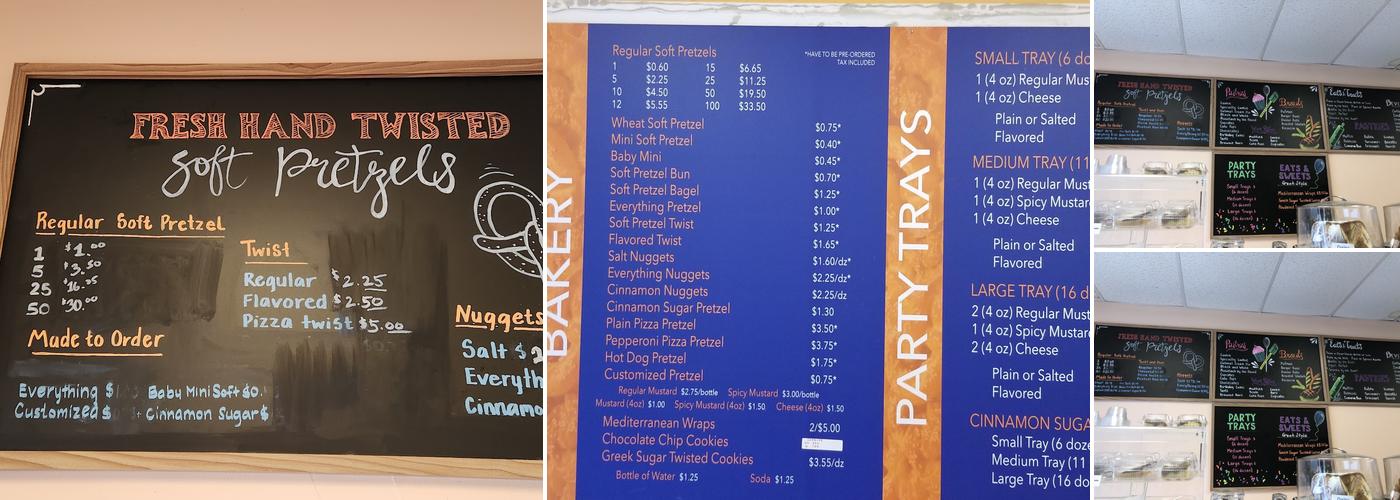 Tasty Twisters Bakery Menu