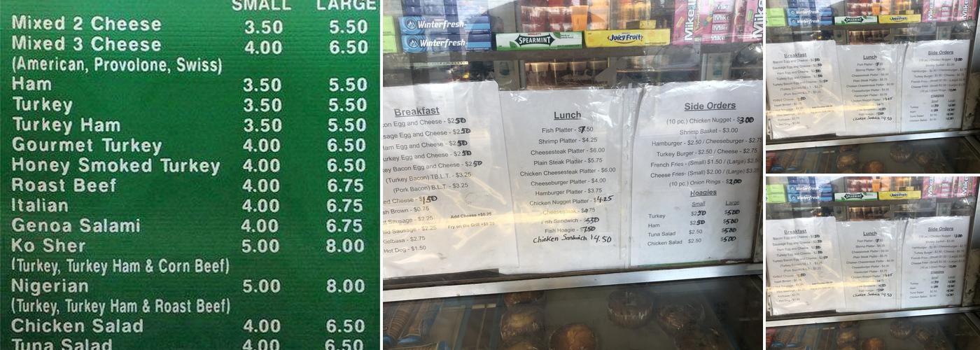 Fresh Donuts Inc Menu