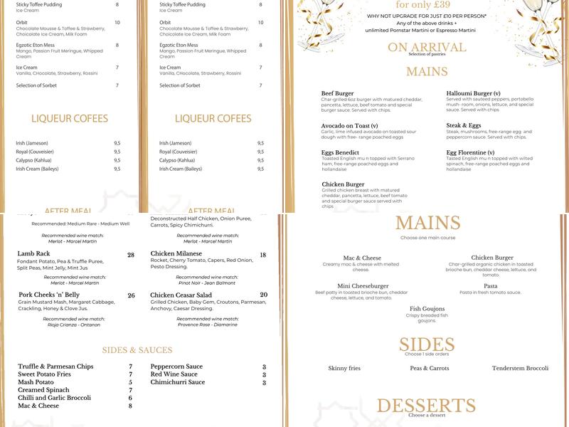 Ten Restaurant Menu