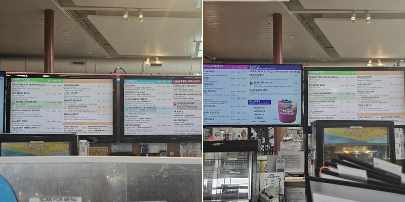 Planet Smoothie Menu