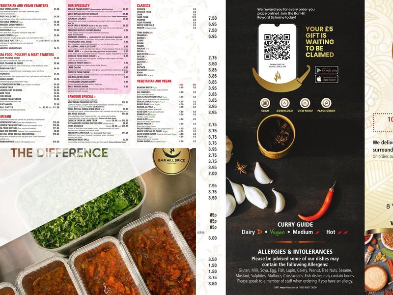 Bar Hill Spice Menu