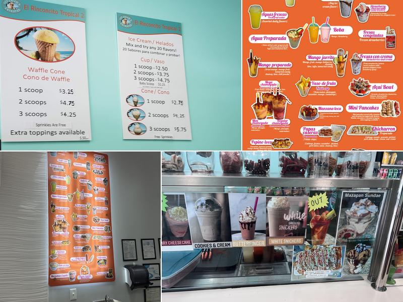 ANTOJITOS & Ice Cream Menu