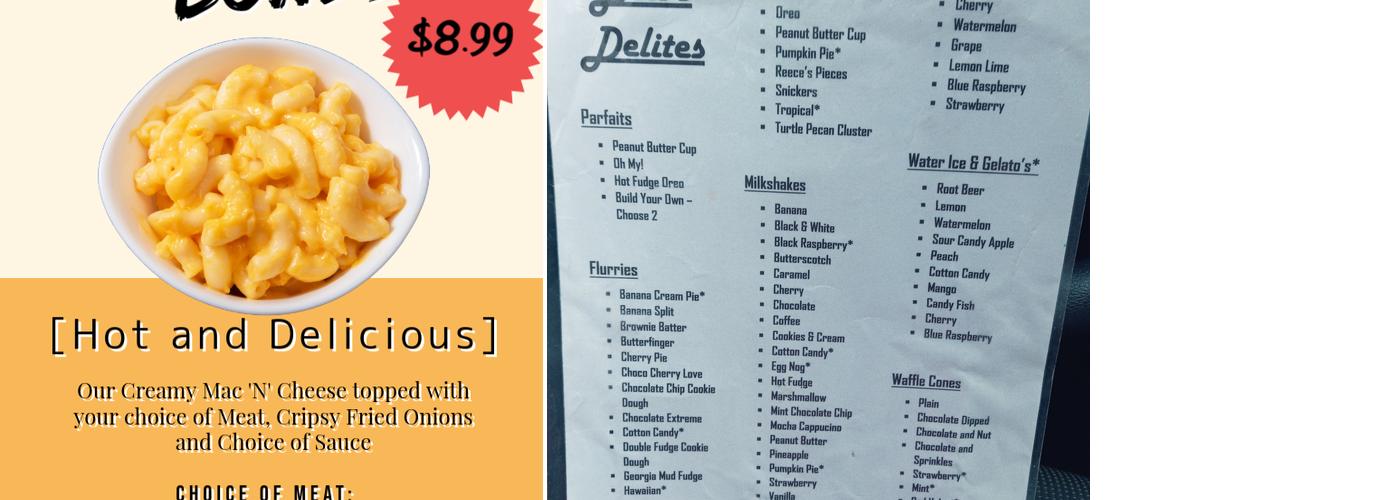 Bell's Delites Menu