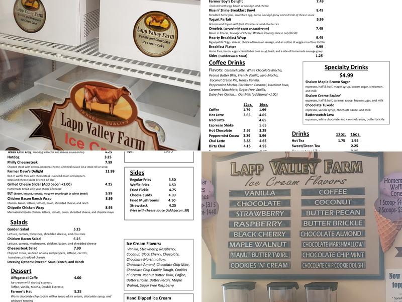 Lapp Valley Farm Menu