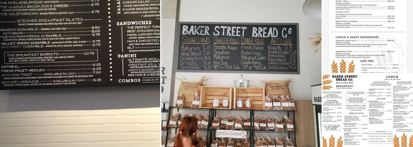 Baker Street Bread Co. Cafe & Bakery Menu