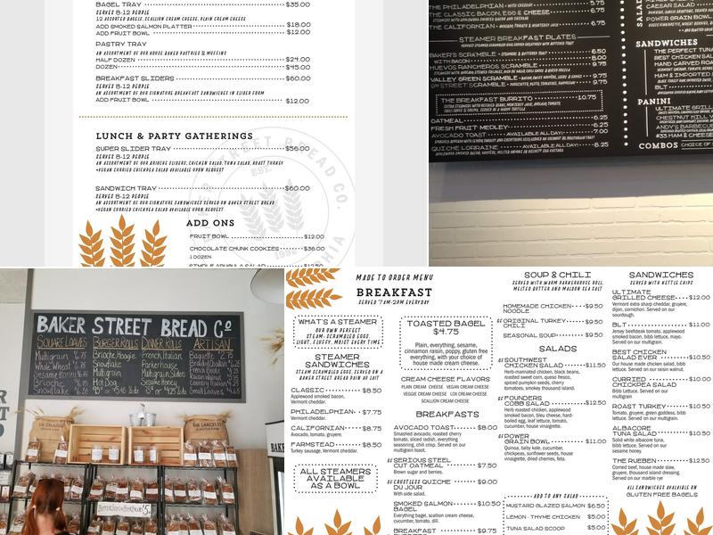 Baker Street Bread Co. Cafe & Bakery Menu