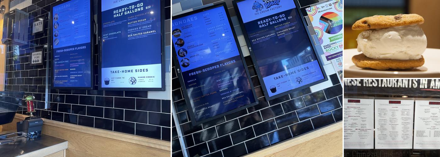 Tubby Robot Ice Cream Factory Menu