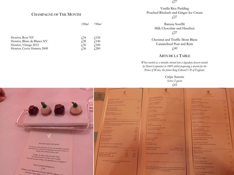 The Ritz Restaurant Menu