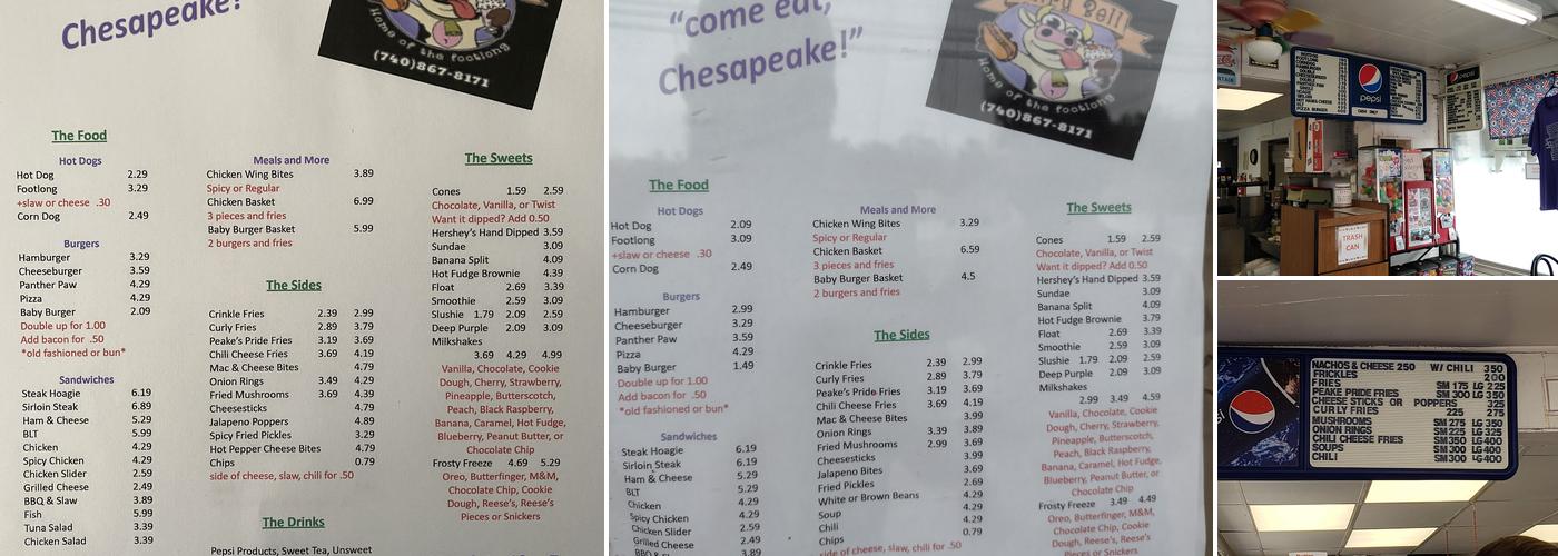Dairy Bell Menu