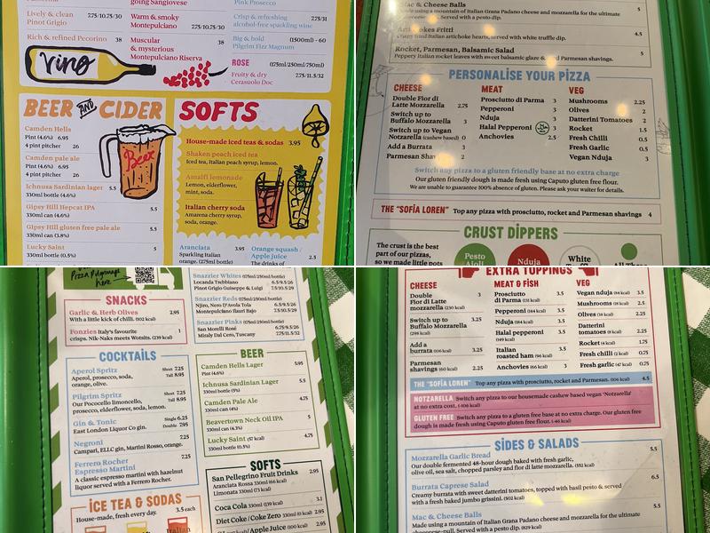 Pizza Pilgrims Victoria Menu