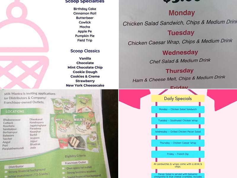 Milky Moo's Deli & Creamery Menu