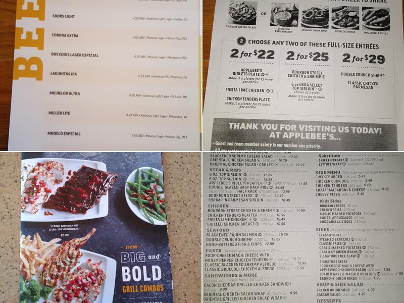Applebee's Grill + Bar Menu