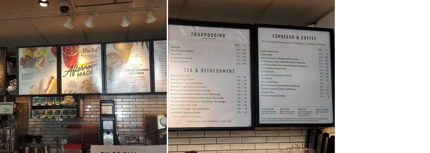 Starbucks Coffee Company Menu