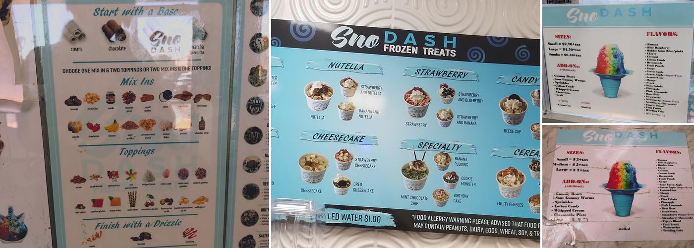 Sno DASH Frozen Treats - Mobile, AL Menu