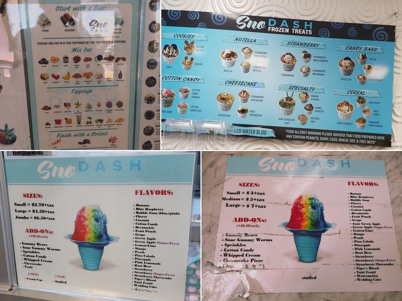 Sno DASH Frozen Treats - Mobile, AL Menu