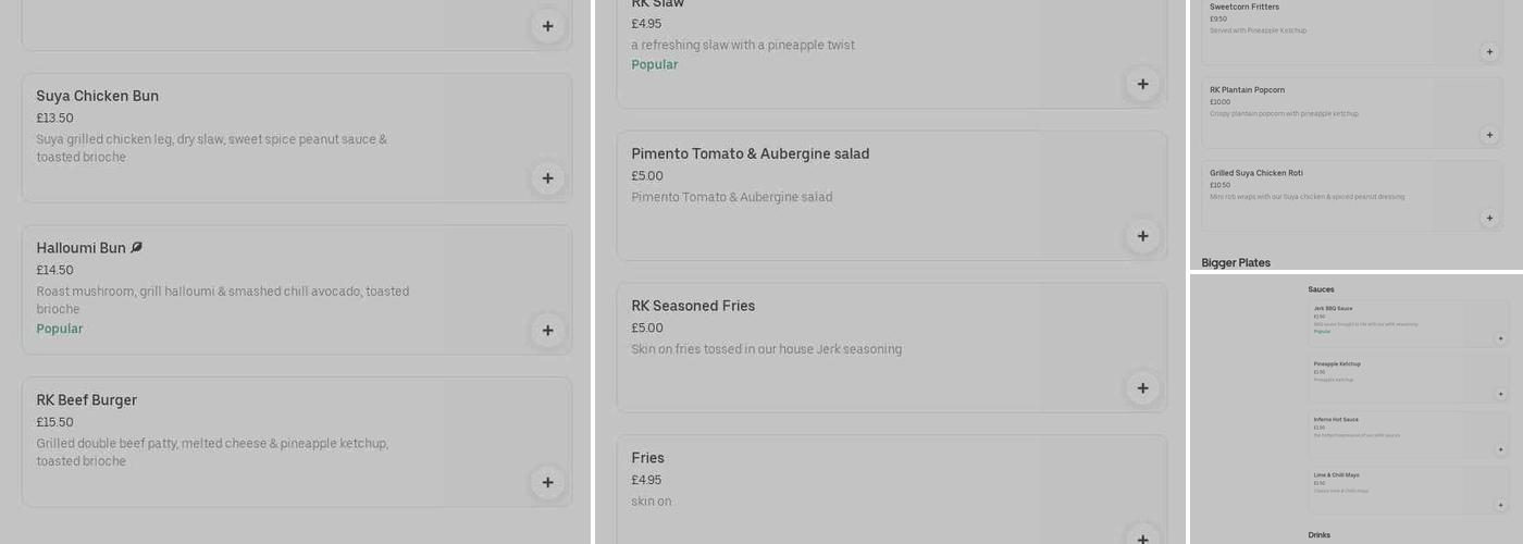 Jerk in da Park Menu