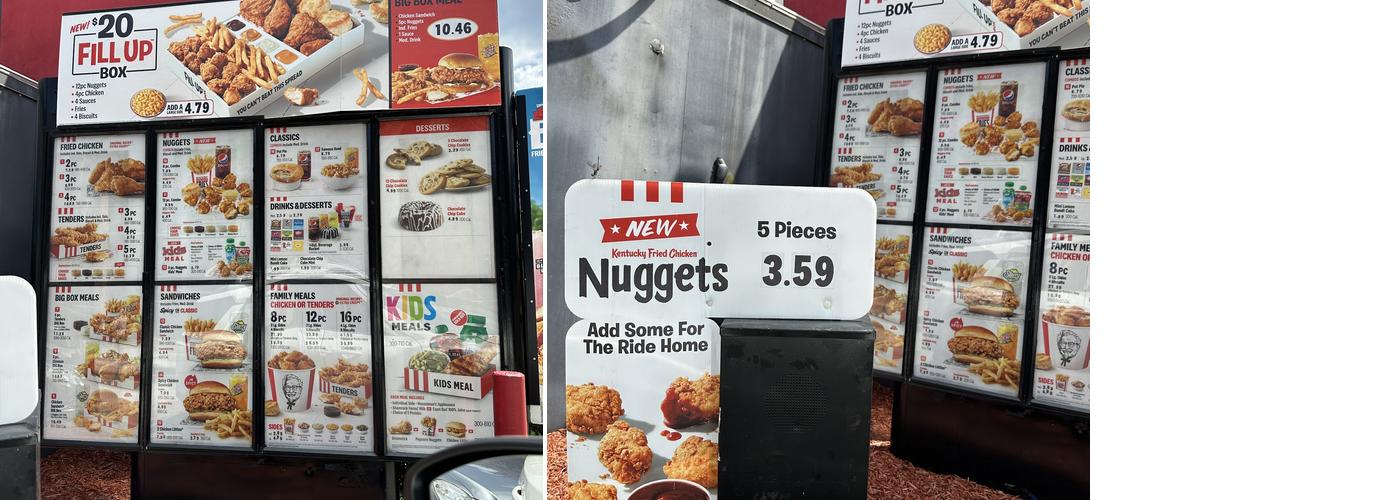 KFC Menu