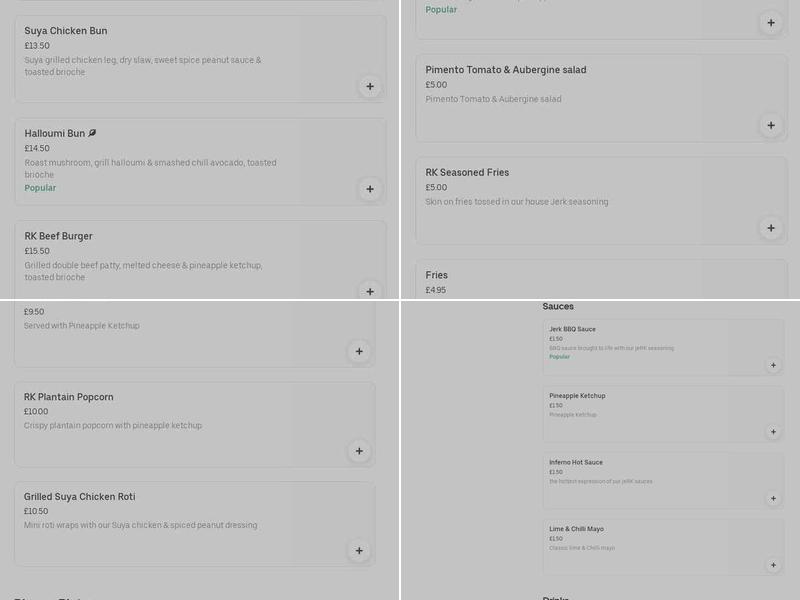 Jerk in da Park Menu