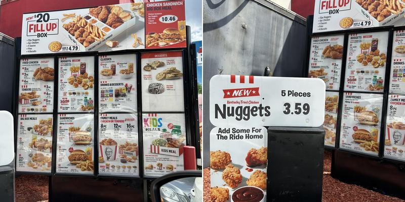 KFC Menu