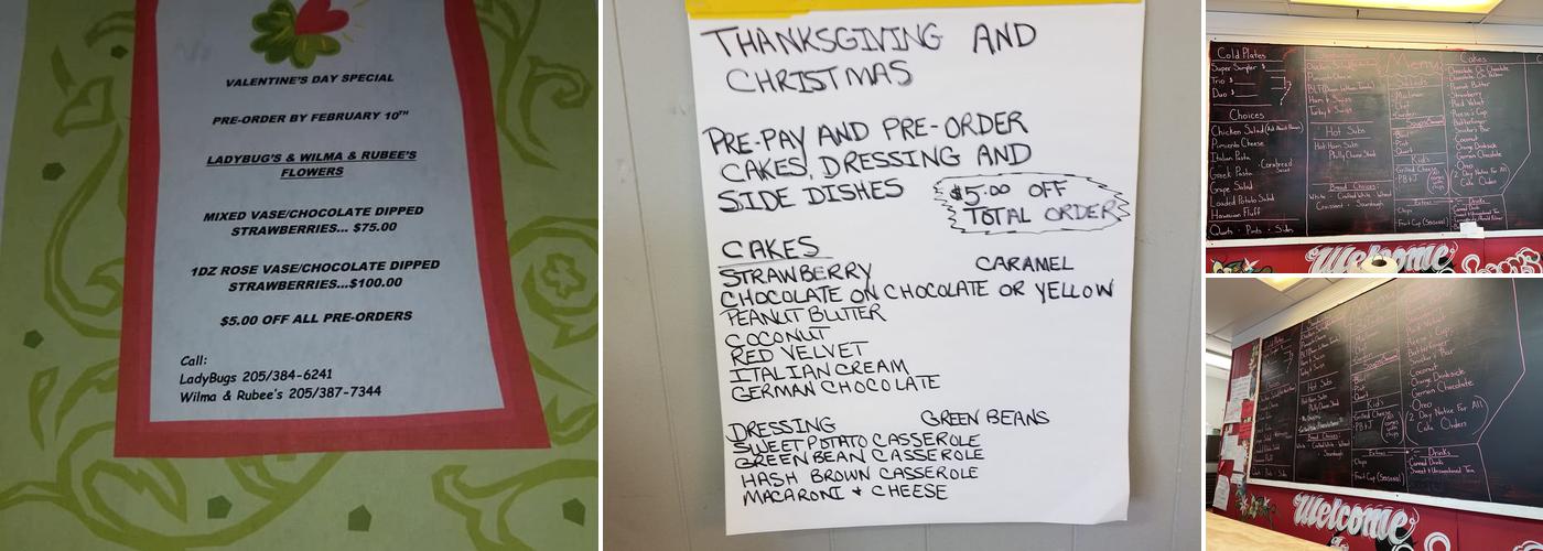 Ladybugs Bakery & Deli Menu