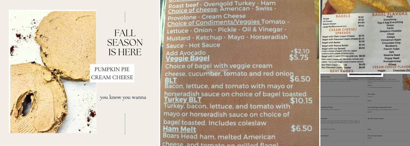Bite a Bagel Menu