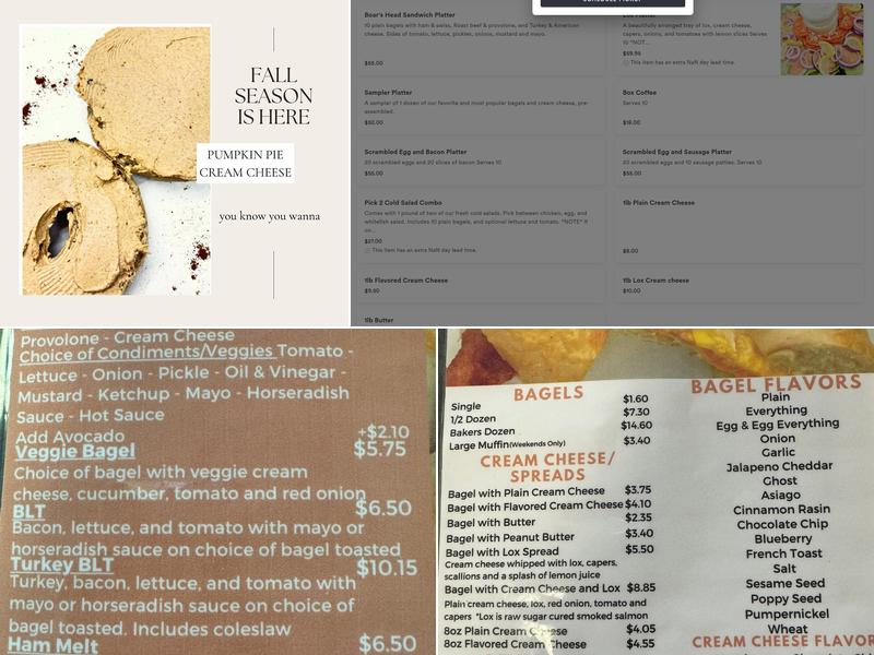 Bite a Bagel Menu