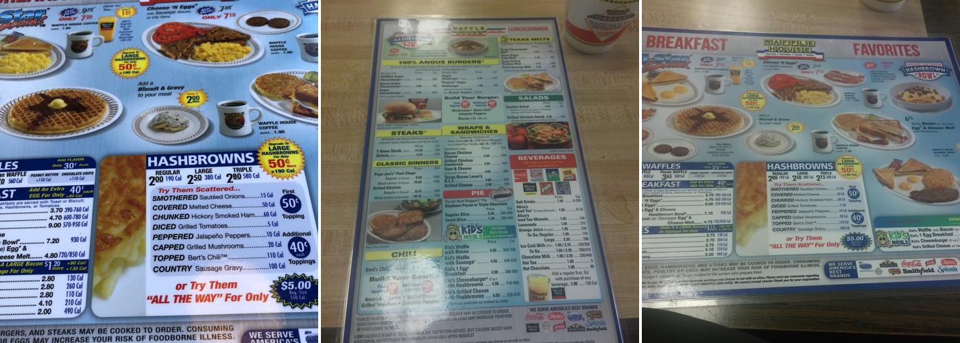 Waffle House Menu