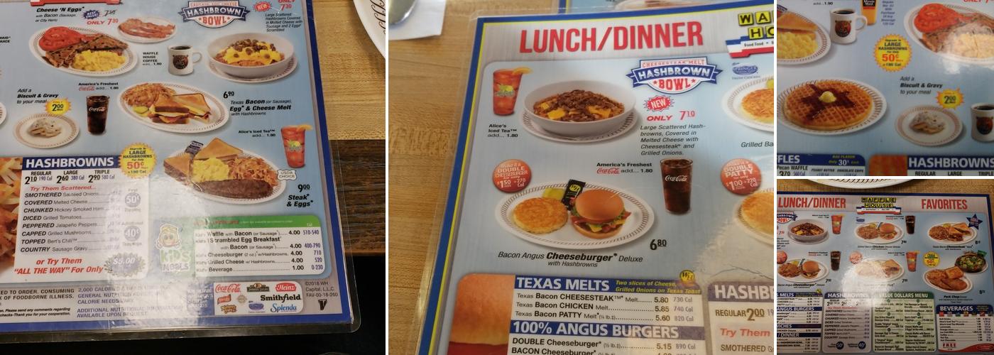 Waffle House Menu