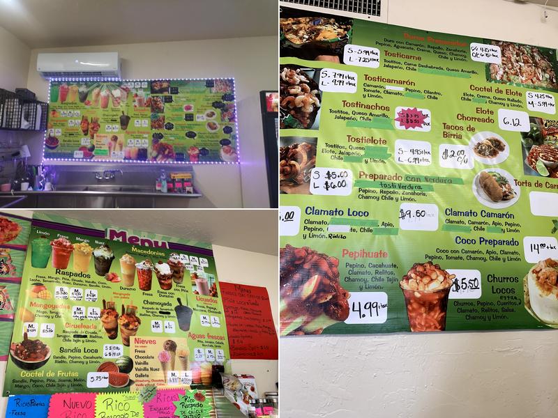 Raspados Rio Sonora Menu