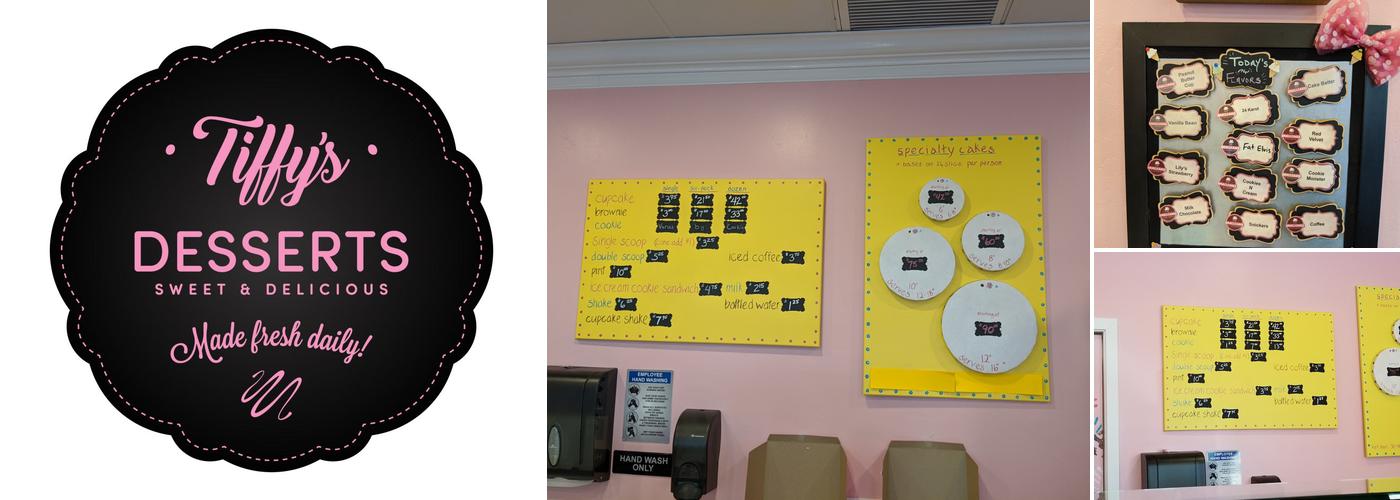 Tiffy's Desserts Menu