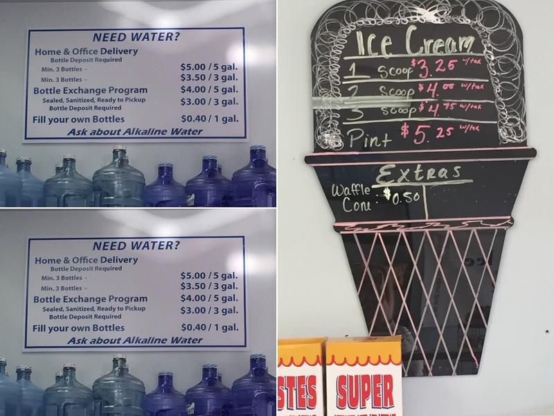 Fountain Hills Water and Ice Menu