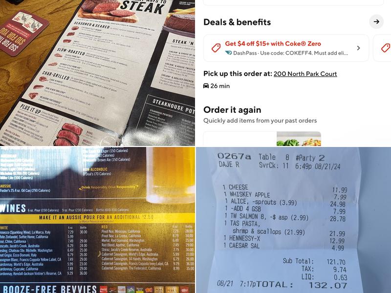 Outback Steakhouse Menu