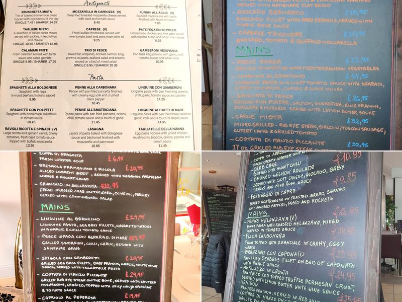 Dolce Vita Wakefield Menu