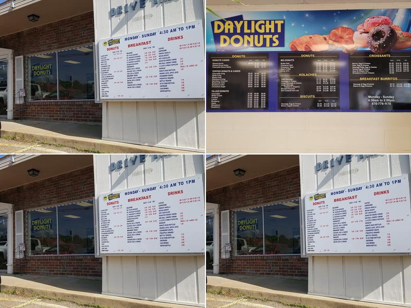 Daylight Donuts Menu