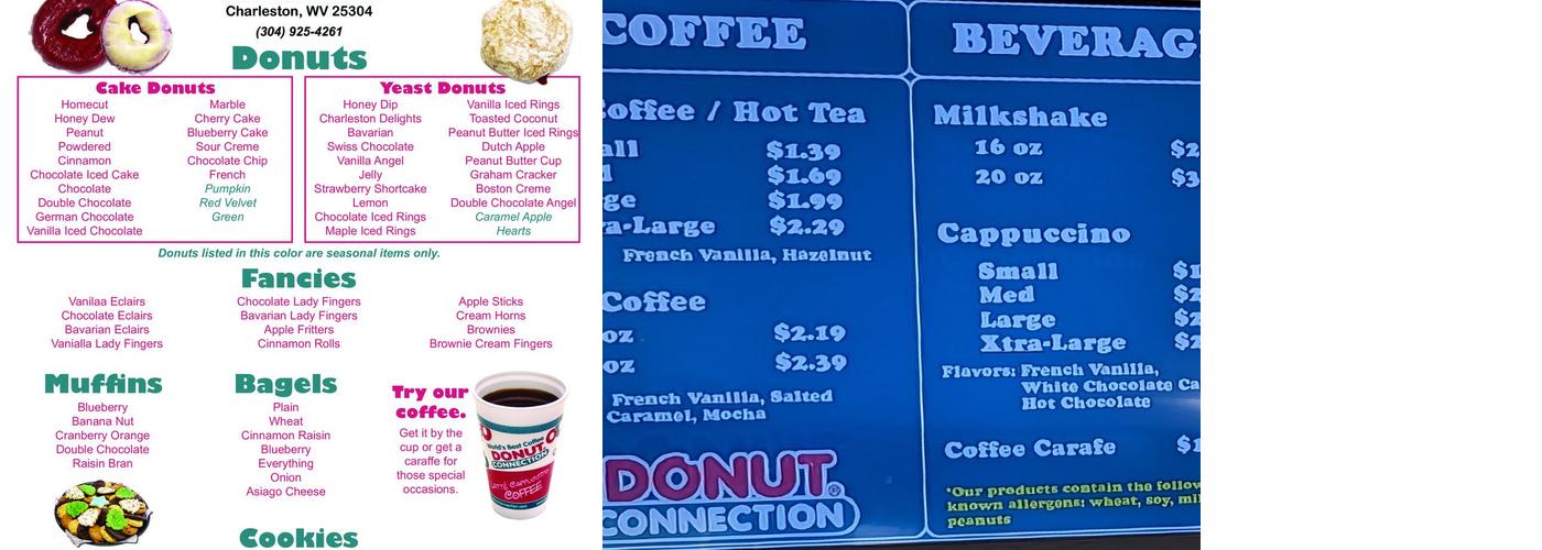 Donut Connection Menu