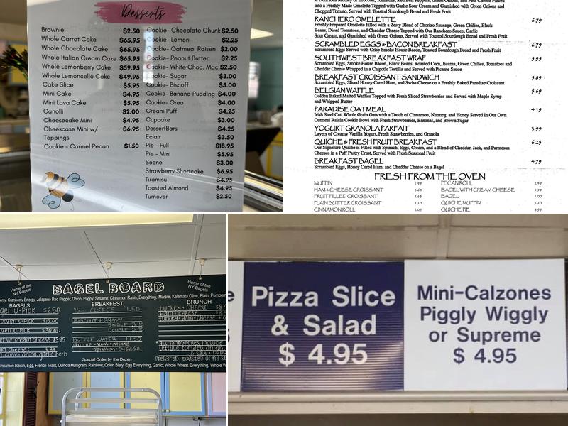 B's Bakery Shop Menu