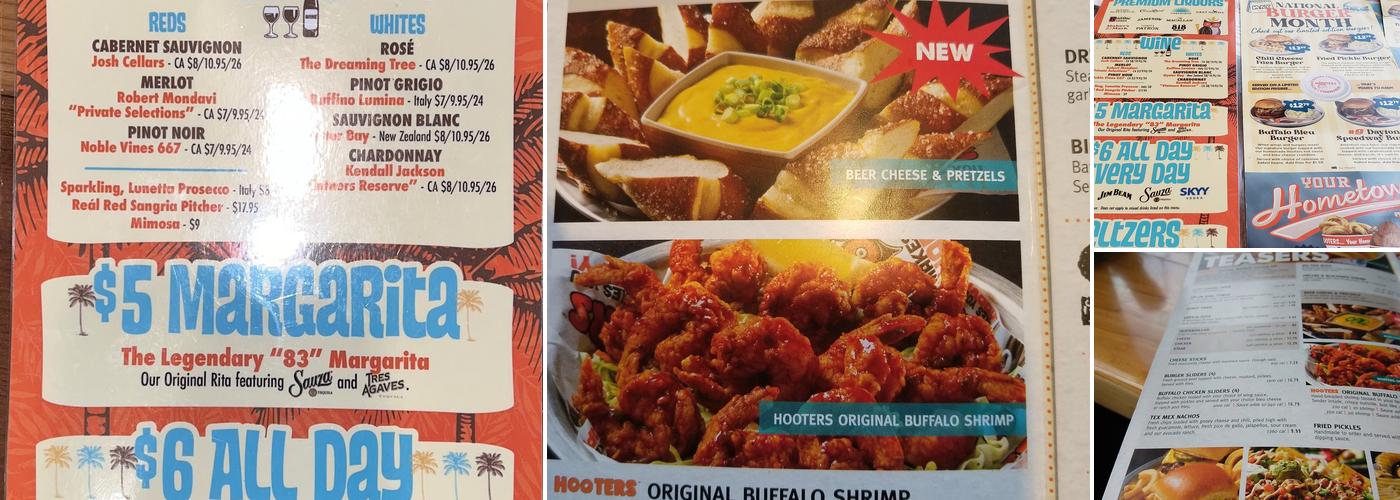 Hooters Menu