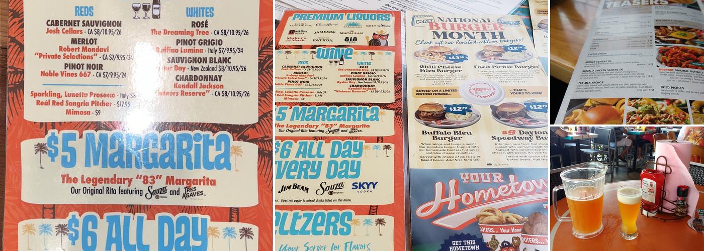 Hooters Menu