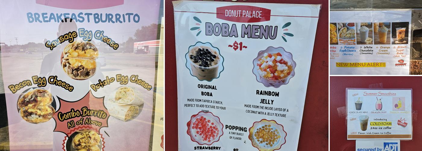 Donut Palace Menu