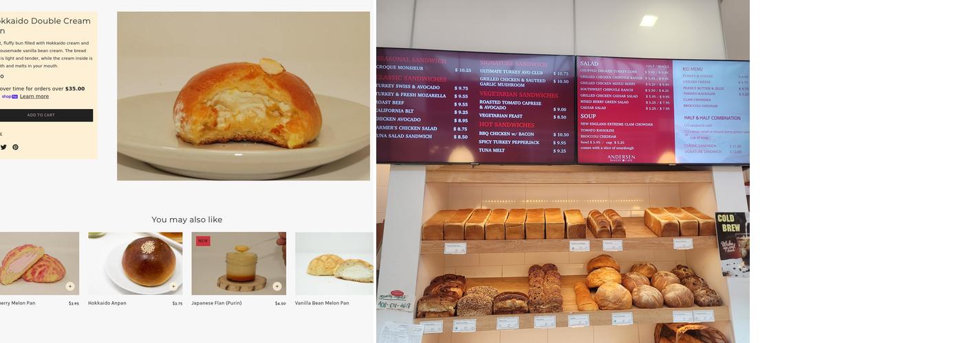 Andersen Bakery Menu