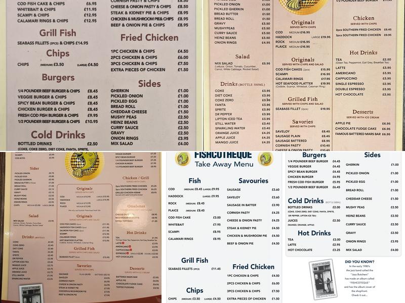 Fishcotheque Menu