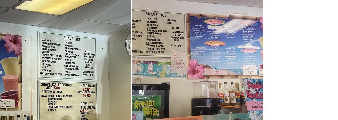 Aloha Coffee & Pure Water Menu